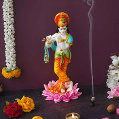 Krishna Playing Flute Statue (11.25 Inches) - TN Creations