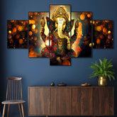Divine Lord Ganesha 5-Piece Wall Art Set