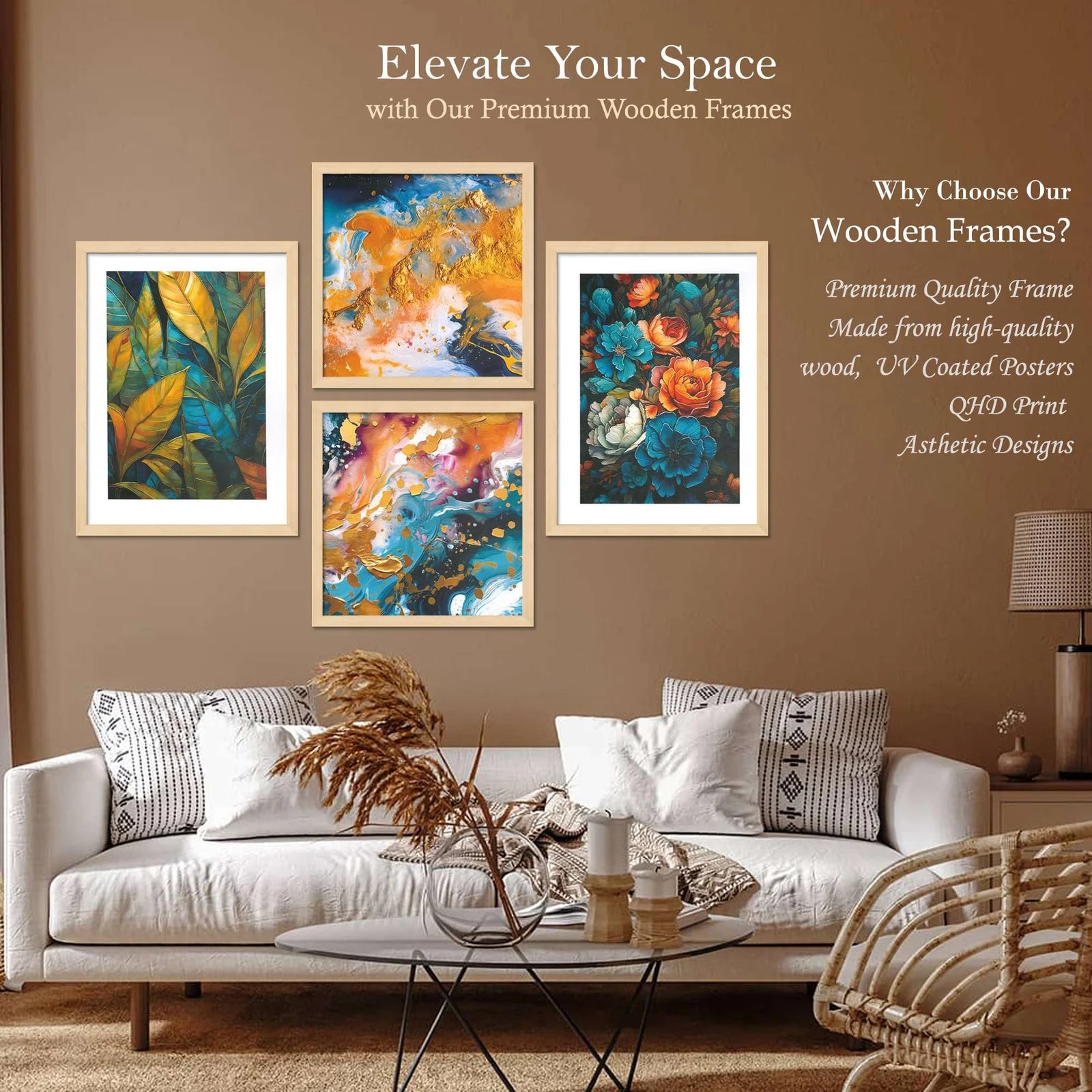 SET OF 4 DIGITAL WALL PAINTING - TN Creations