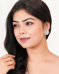 Rosette Pavé Stud Earrings