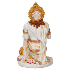 Handcrafted Marble Dust Hanuman Ji Idol – Sitting Bajrang Bali for Home & Temple Décor - TN Creations