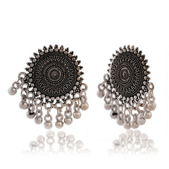 Sunburst Disc Jhumka Earrings