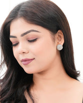 Pavé Crystal Disc Stud Earrings