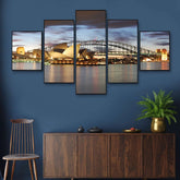 Sydney Opera House & Harbour Bridge 5-Piece Wall Art Set
