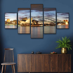 Sydney Opera House & Harbour Bridge 5-Piece Wall Art Set