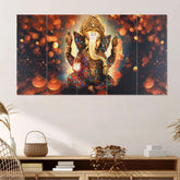 Majestic Lord Ganesha 5-Piece Wall Art Set