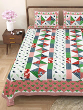 100% Pure Cotton Traditional Printed Bedsheet for Double Bed King Size Bedsheet with 2 Pillow Covers - TN Creations
