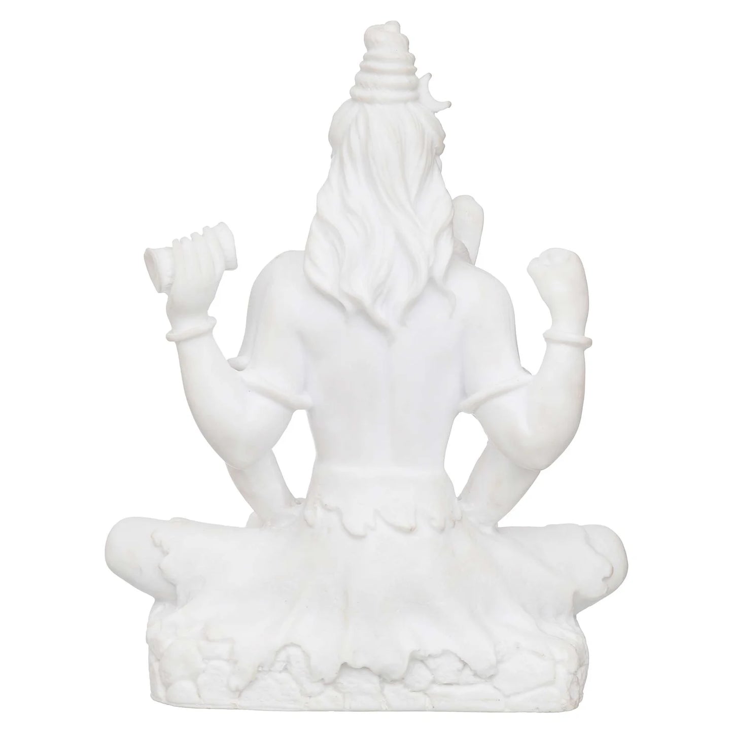 Handicraft Marble Dust Lord Shiv Ji Statue – Sitting Mahakal Idol for Pooja & Office Décor