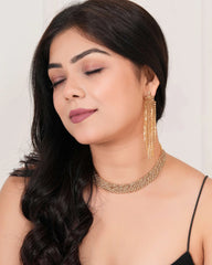 Amber Cascade Tassel Earrings