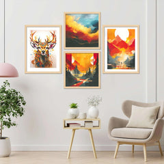 SET OF 4 DIGITAL WALL PAINTING - TN Creations