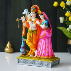 Statue of Hindu Deity Krishna and Radha (12 inches) - TN Creations