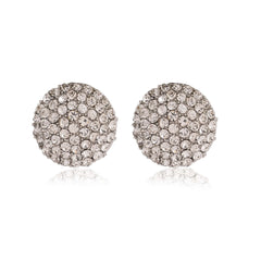 Pavé Crystal Disc Stud Earrings