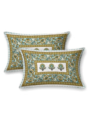 100% Pure Cotton Traditional Printed Bedsheet for Double Bed King Size Bedsheet with 2 Pillow Covers - TN Creations