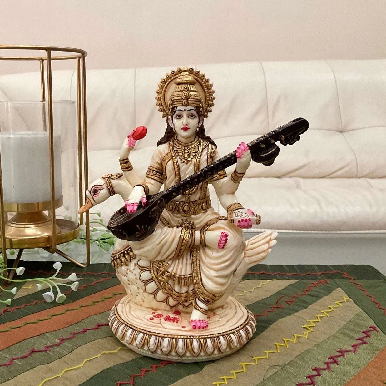 Handcrafted Marble Religious Statue – Exquisite God Idol for Home & Temple Décor - TN Creations