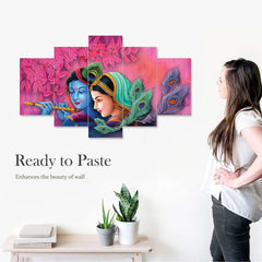 Radha Krishna Love 5-Piece Wall Art Set