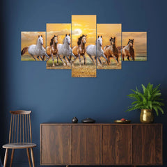 Running Horses 5-Piece Wall Art Set