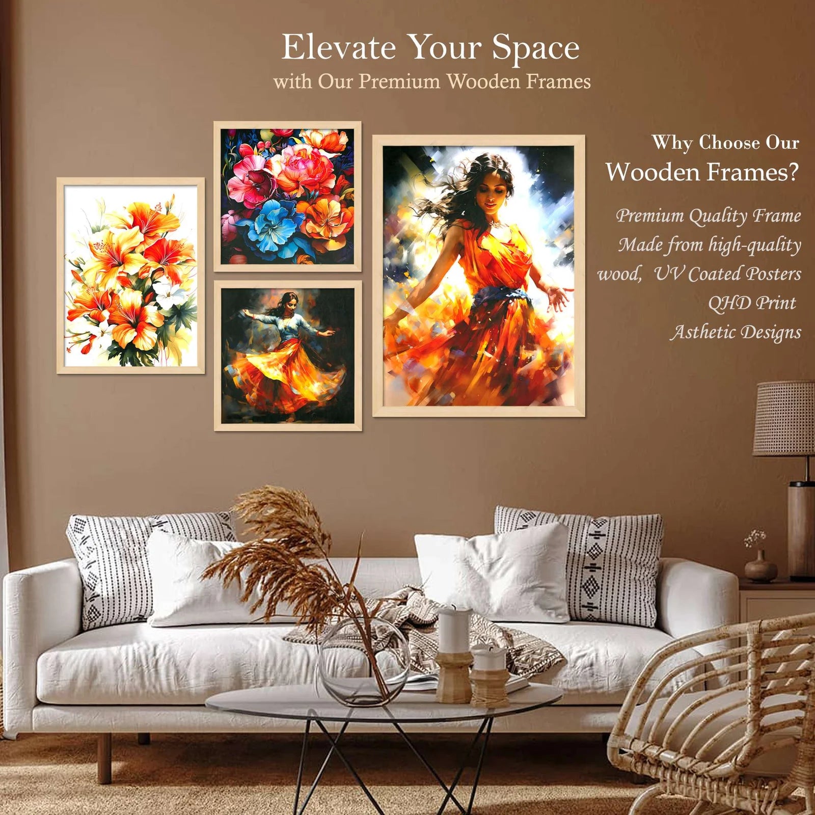 SET OF 4 DIGITAL WALL PAINTING - TN Creations