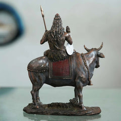 Shiva in Contemplation on Nandi, the Divine Bull - TN Creations