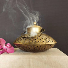 Brass Incense Burner with Smoke - TN Creations