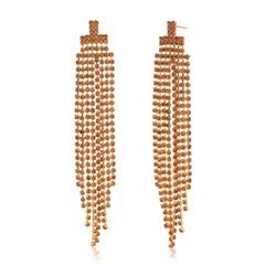 Amber Cascade Tassel Earrings