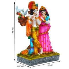 Statue of Hindu Deity Krishna and Radha (12 inches) - TN Creations
