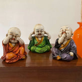 Three Laughing Buddhas: See No Evil, Hear No Evil, Speak No Evil - TN Creations