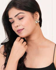 Champagne Trillion‑Cut Studs