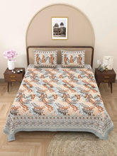 100% Pure Cotton Traditional Printed Bedsheet for Double Bed King Size Bedsheet with 2 Pillow Covers - TN Creations