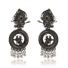 Radha‑Krishna Dangle Earrings