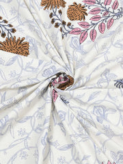 100% Pure Cotton Traditional Printed Bedsheet for Double Bed King Size Bedsheet with 2 Pillow Covers - TN Creations