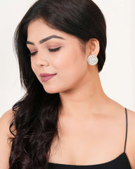 Rosette Pavé Stud Earrings