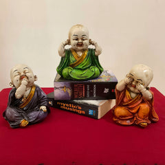Three Laughing Buddhas: See No Evil, Hear No Evil, Speak No Evil - TN Creations