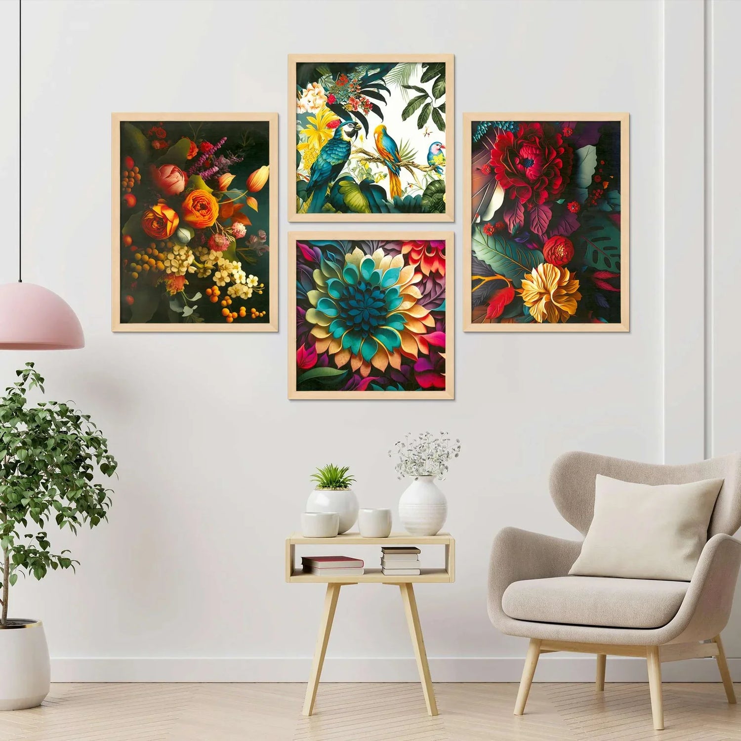 Set of 4 Wall Paintings