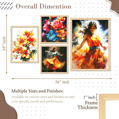 SET OF 4 DIGITAL WALL PAINTING - TN Creations