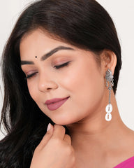 Peacock Cowrie Earrings