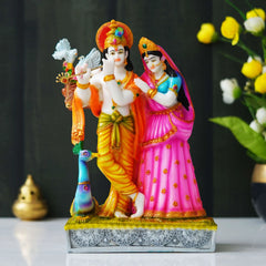 Statue of Hindu Deity Krishna and Radha (12 inches) - TN Creations