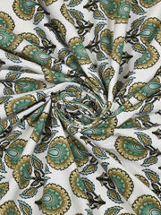 100% Pure Cotton Traditional Printed Bedsheet for Double Bed King Size Bedsheet with 2 Pillow Covers - TN Creations