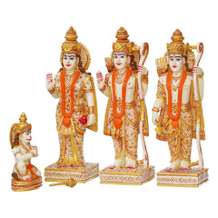 Ram darbar Idol Sita Statue Hanuman Laxman Idol Antique Finish Home D?cor Marble God Statue - TN Creations