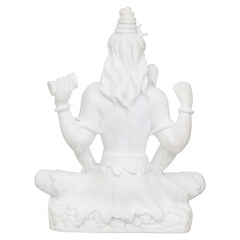 Handicraft Marble Dust Lord Shiv Ji Statue – Sitting Mahakal Idol for Pooja & Office Décor - TN Creations