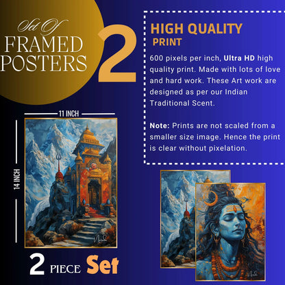 Premium Set of 2 Golden Framed Wall Paintings