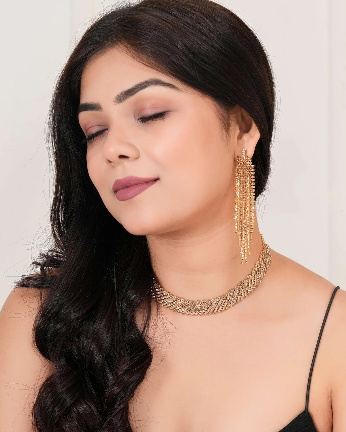 Amber Cascade Tassel Earrings