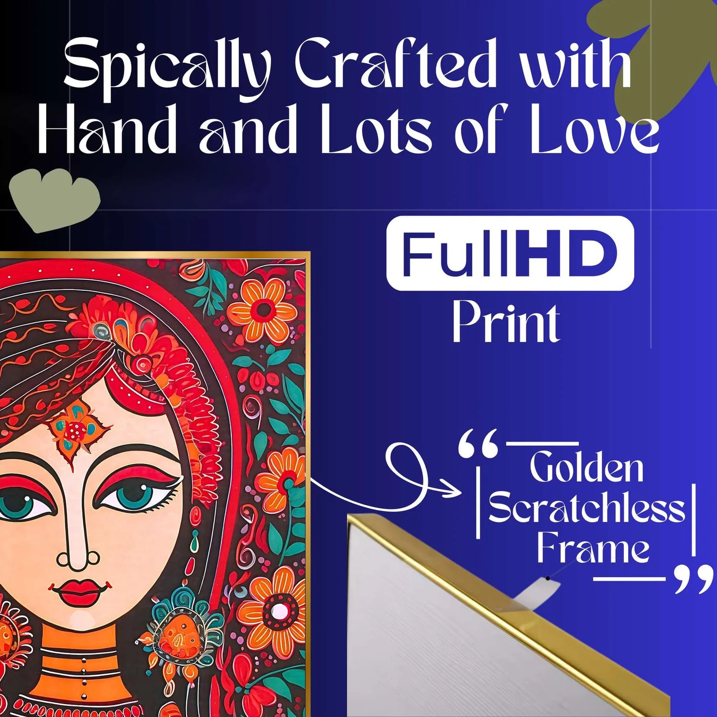Premium Set of 4 Golden Framed Wall Paintings
