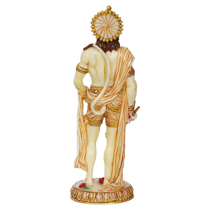 Handmade 10-Inch Marble Hanuman Ji Idol – Elegant Home & Temple Décor