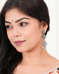 Triple‑Diamond Jhumka Earrings