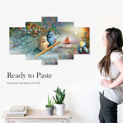 Radha Krishna Divine Love 5-Piece Wall Art Set