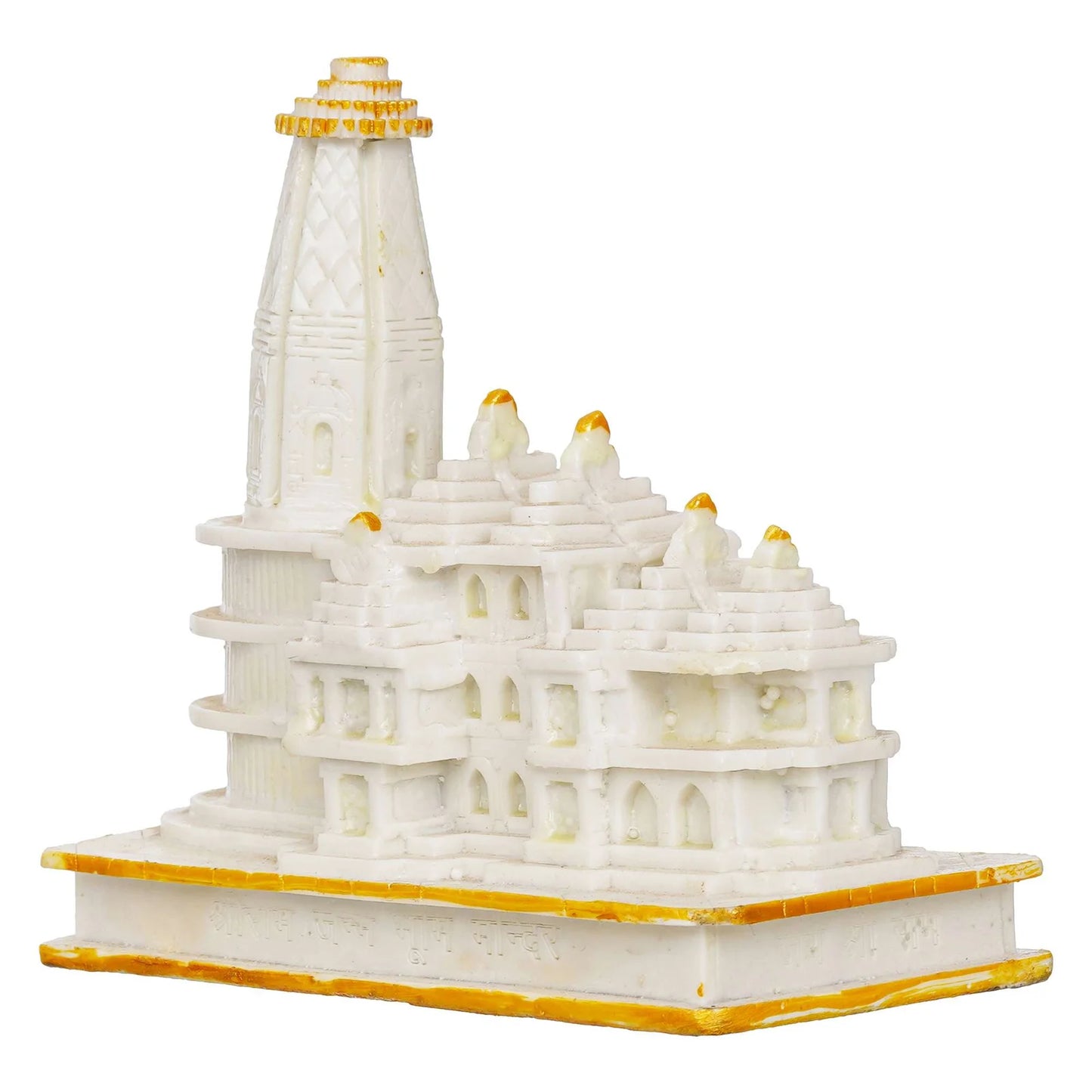 Handcrafted White Marble Ram Mandir Idol – Shri Ram Janmabhoomi Ayodhya Model for Home & Temple