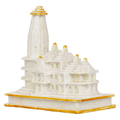 Handcrafted White Marble Ram Mandir Idol – Shri Ram Janmabhoomi Ayodhya Model for Home & Temple - TN Creations