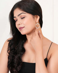 Pavé Halo Hoop Earrings