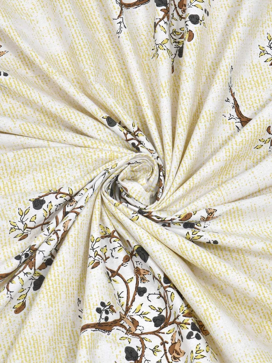 100% Pure Cotton Traditional Printed Bedsheet for Double Bed King Size Bedsheet with 2 Pillow Covers - TN Creations