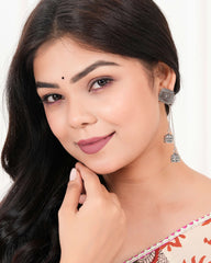 Diamond‑Stud Double‑Cube Tassel Earrings